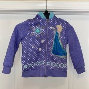 882773 Disney Frozen Olafs Adventure 5  Aquamarine Lavender Hooded Zip Jacket